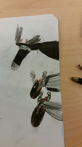 Retsamma älgar tittar fram